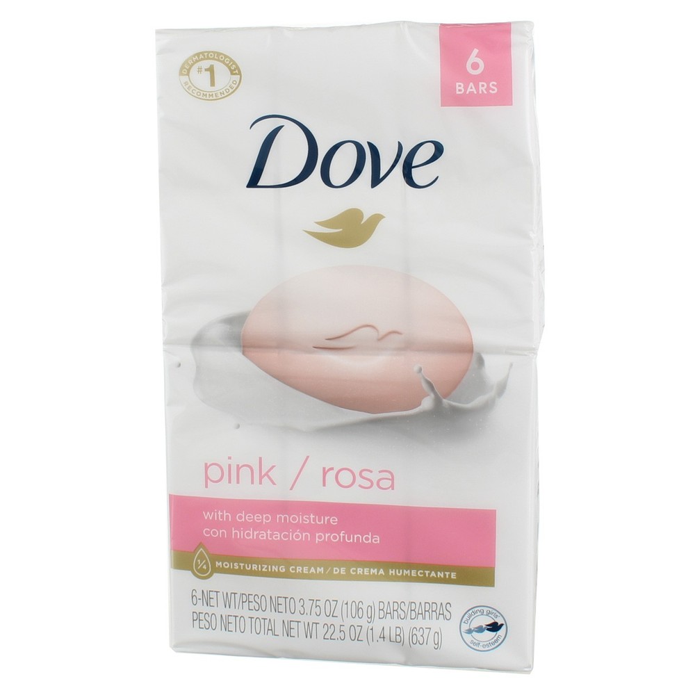 Dove Pink Rosa Moisturizing Cream Bars 3.75 oz 6-Pack