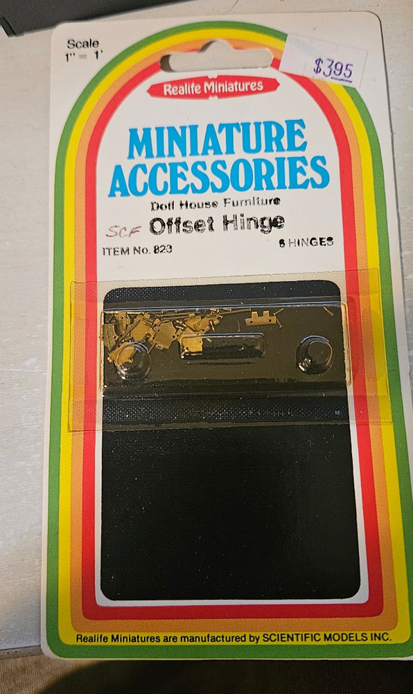 Vintage Realife Miniatures Dollhouse Offset Hinges/6pc #823  1:12 scale