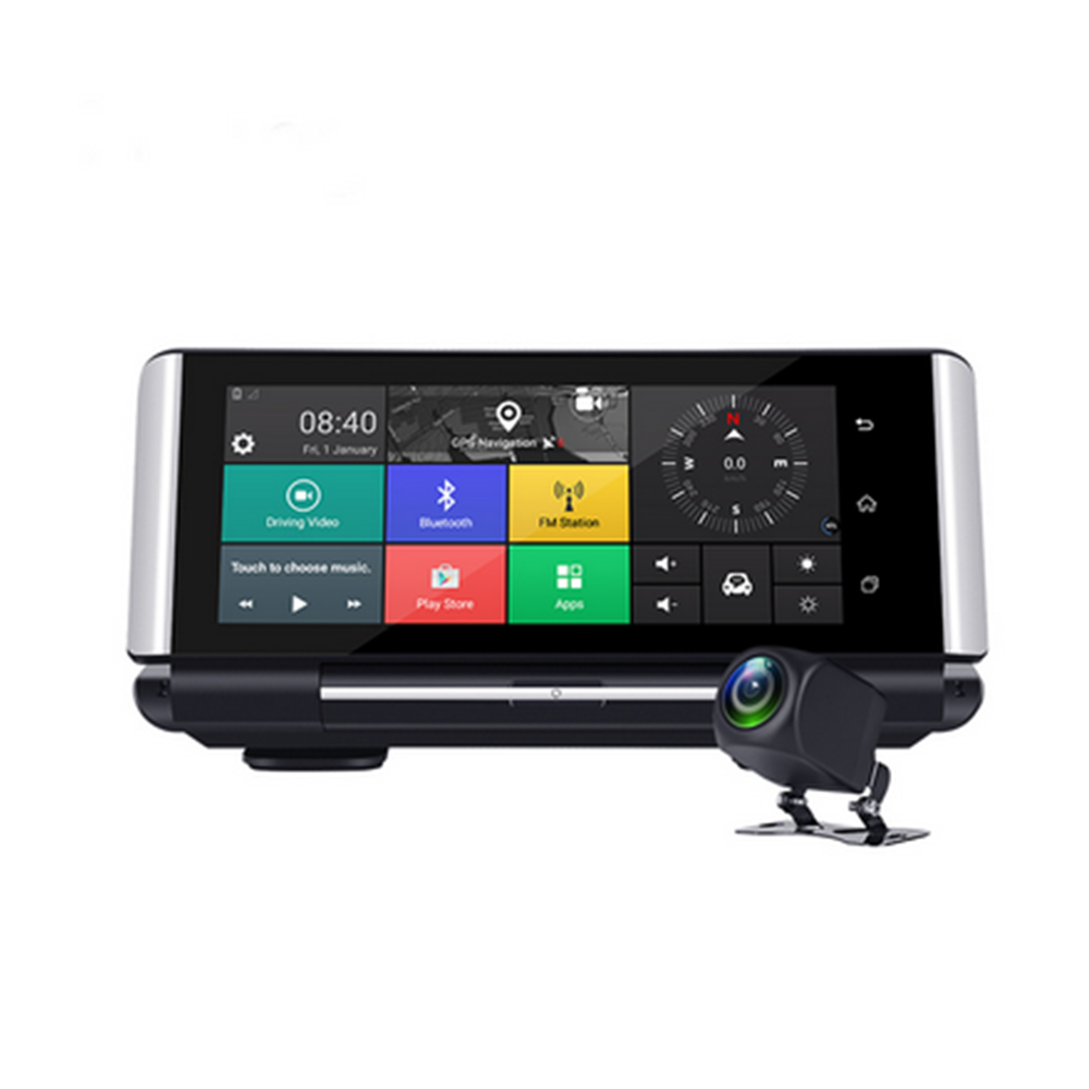 1080P Touch Screen Car Dual Lens Camera Driving Recorder Dashboard GPS Navi ADAS