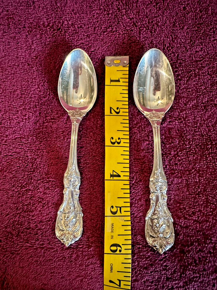 2 Reed & Barton Francis I Sterling Silver  Teaspoons New Mark No Monogram