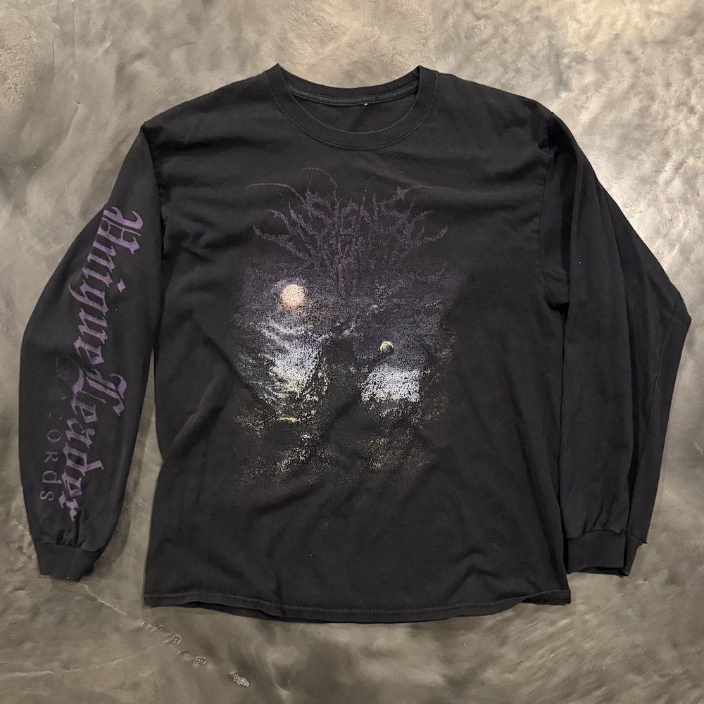 Unique Leader Records Metal Band Men’s L Black/Purple Long Sleeve T-Shirt