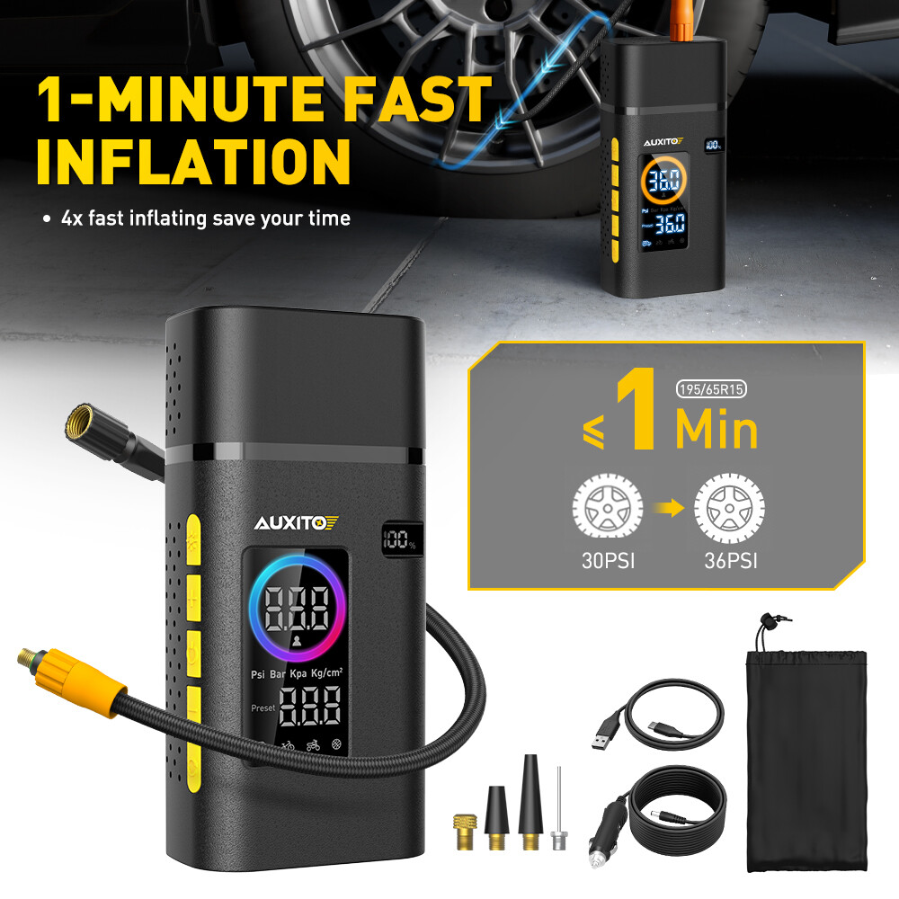 Car Electric Air Pump 150PSI Air Compressor Portable Tire Inflator For Car Bike