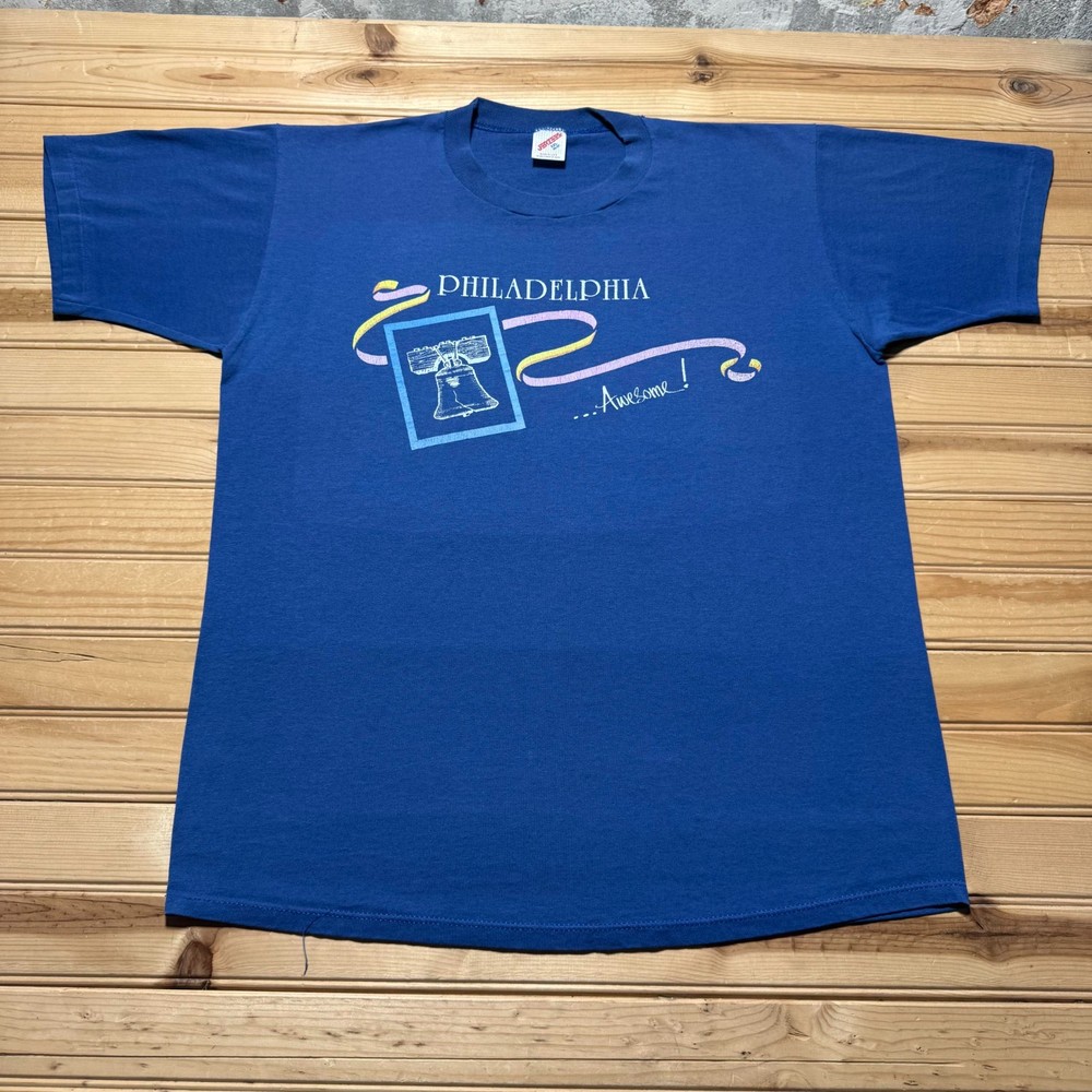 Vintage 90s Philadelphia Liberty Bell Graphic Travel Souvenir T-Shirt USA - XXL
