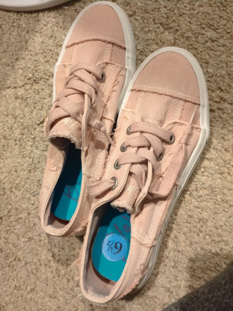 Blowfish Maxine Women's Lace Canvas Sneakers Pink Smoked Sz 6.5