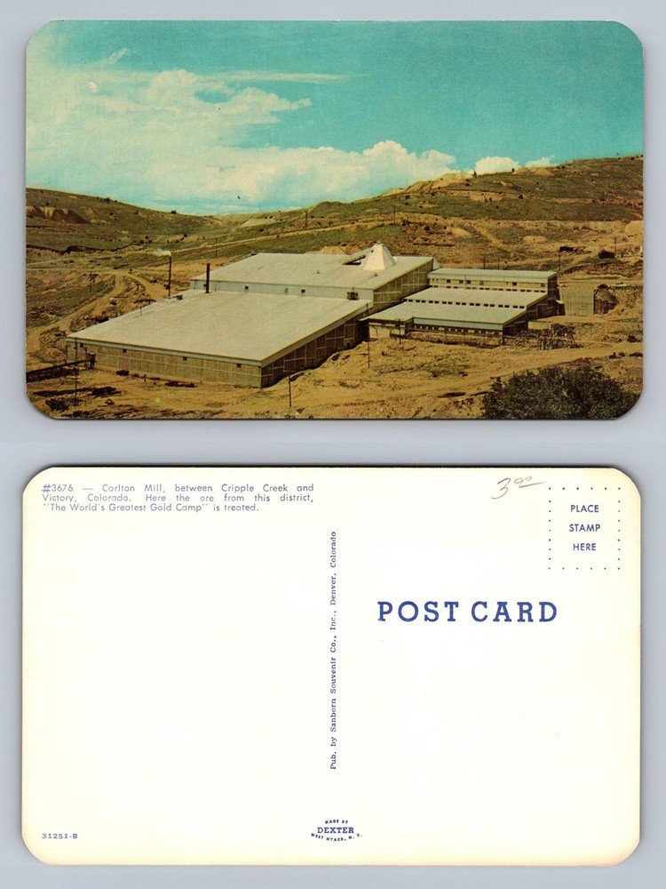 Cripple Creek, CO-Colorado, Carlton Mill Gold Camp View Card Vintage Postcard