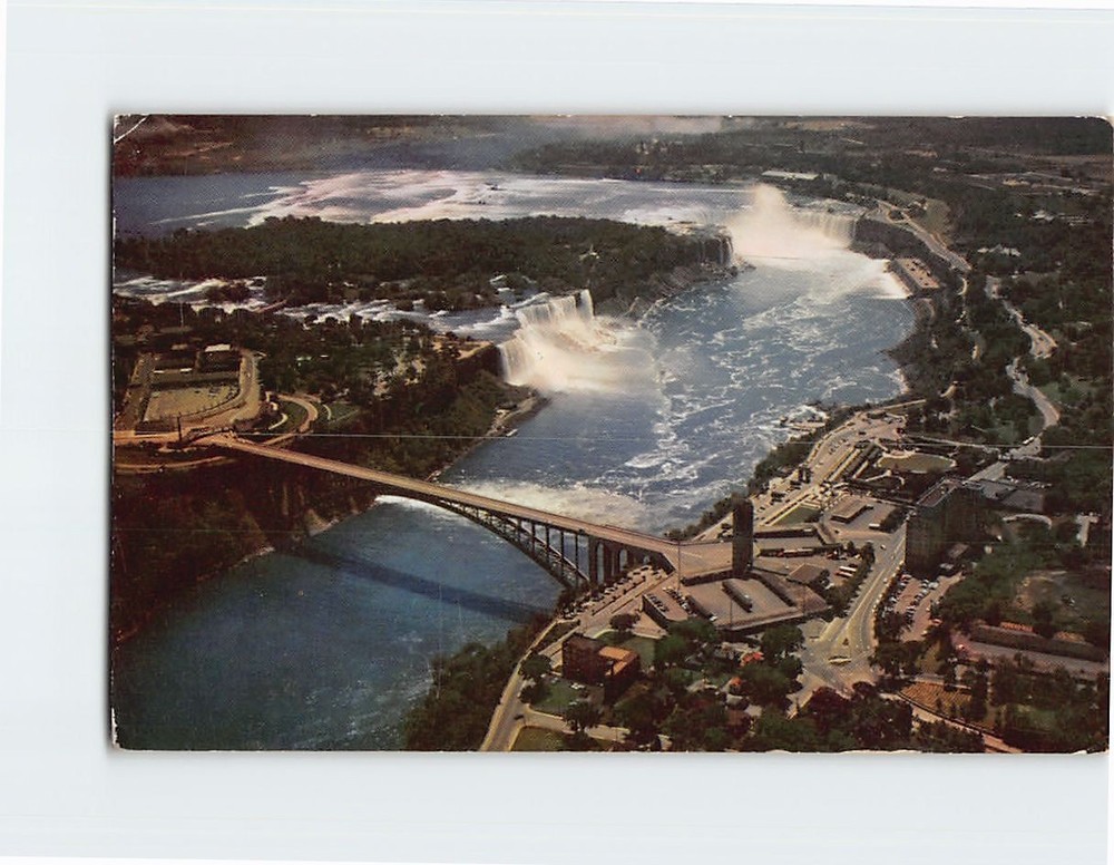 Postcard An aerial panoramic view of Niagara Falls Canada
