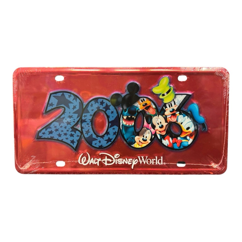 Walt Disney World 2007 Mickey Metal License Plate New Sealed