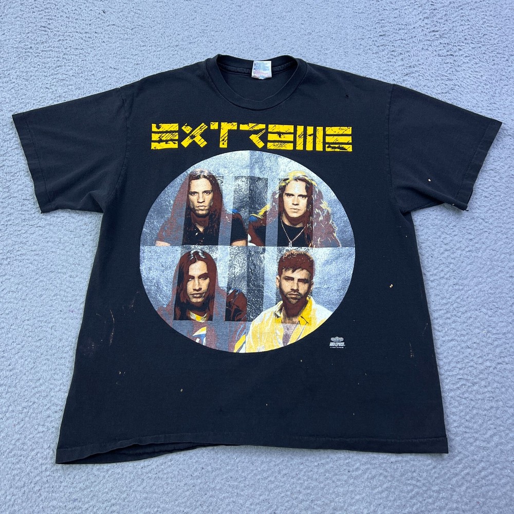 VTG 1992 Extreme III Sides To Every Story Shirt XL Black Single Stitch USA Made*
