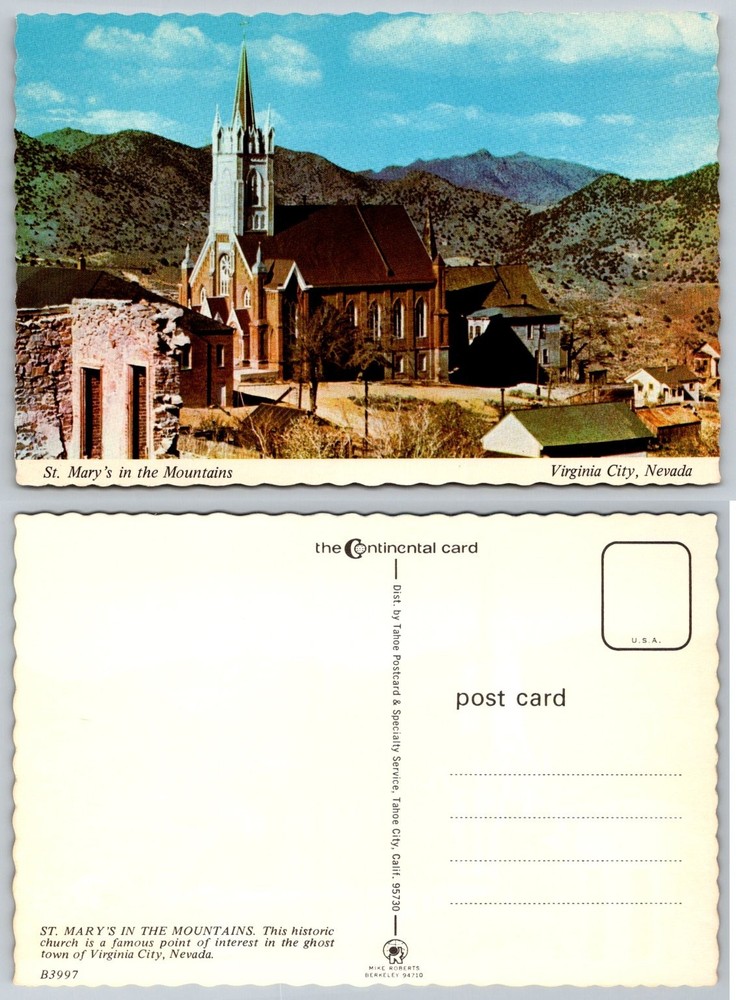 St. Mary's in the Mountains Virginia City Nevada Church Chrome Postcard