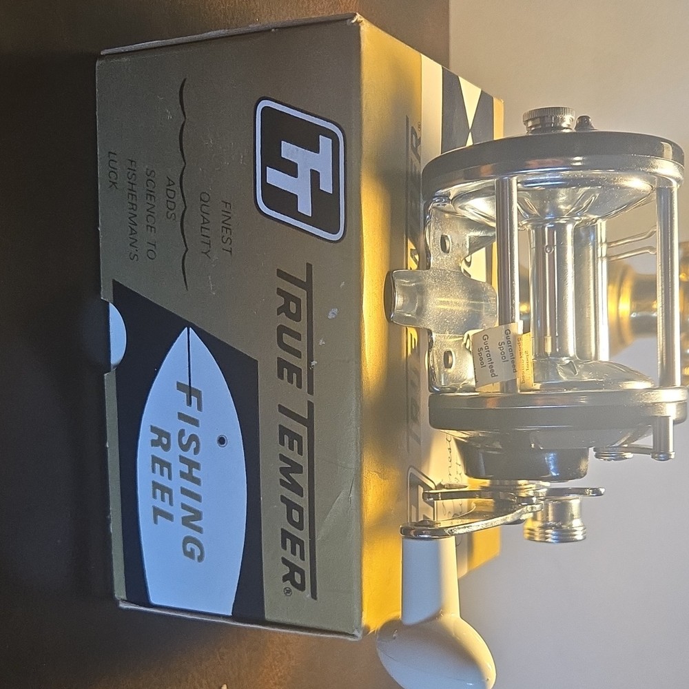 True Temper Vintage Casting Fishing Reel Dual Handle Metal Brown reel new in box