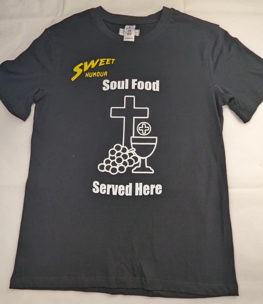 Christian White on Black Agape-Hope Tee Size S (14) EB00407 Bin 012