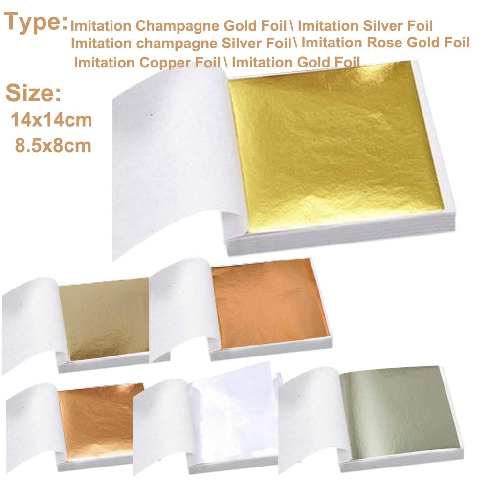 Imitation Golds Sliver Coppers Foil Papers Leaf Flake Sheets For Nail Home Decor