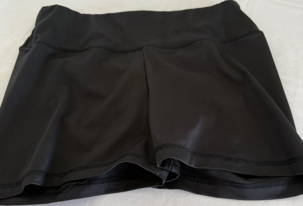Women's Black Athletic Tennis Skort Size L Pull-On Elastic Waist Stretch