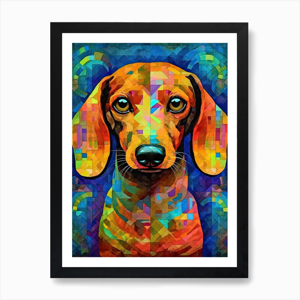 Dachshund dog print 3 Art Print Framed Wall Art Poster Canvas Print Picture