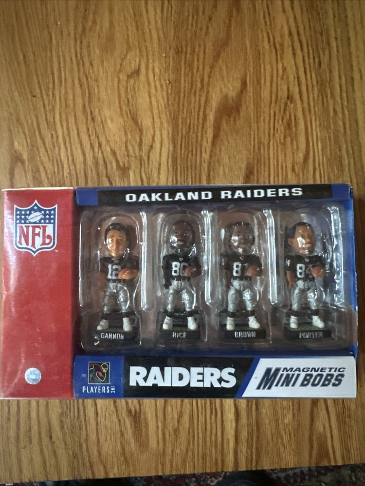 Oakland Raiders 3-inch Mini Bobblehead Set in Original Packaging
