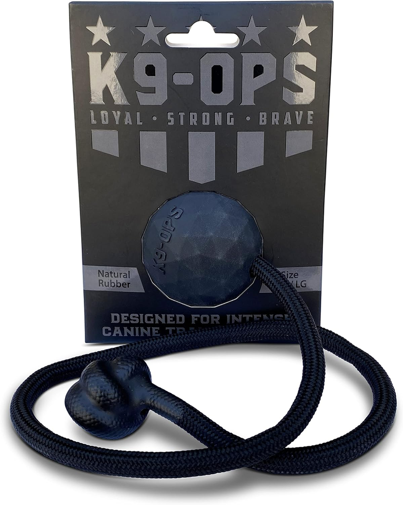 Dog Ball on a Rope Tug Toy - Rubber Fetch Training Reward - Large Dogs Durable I