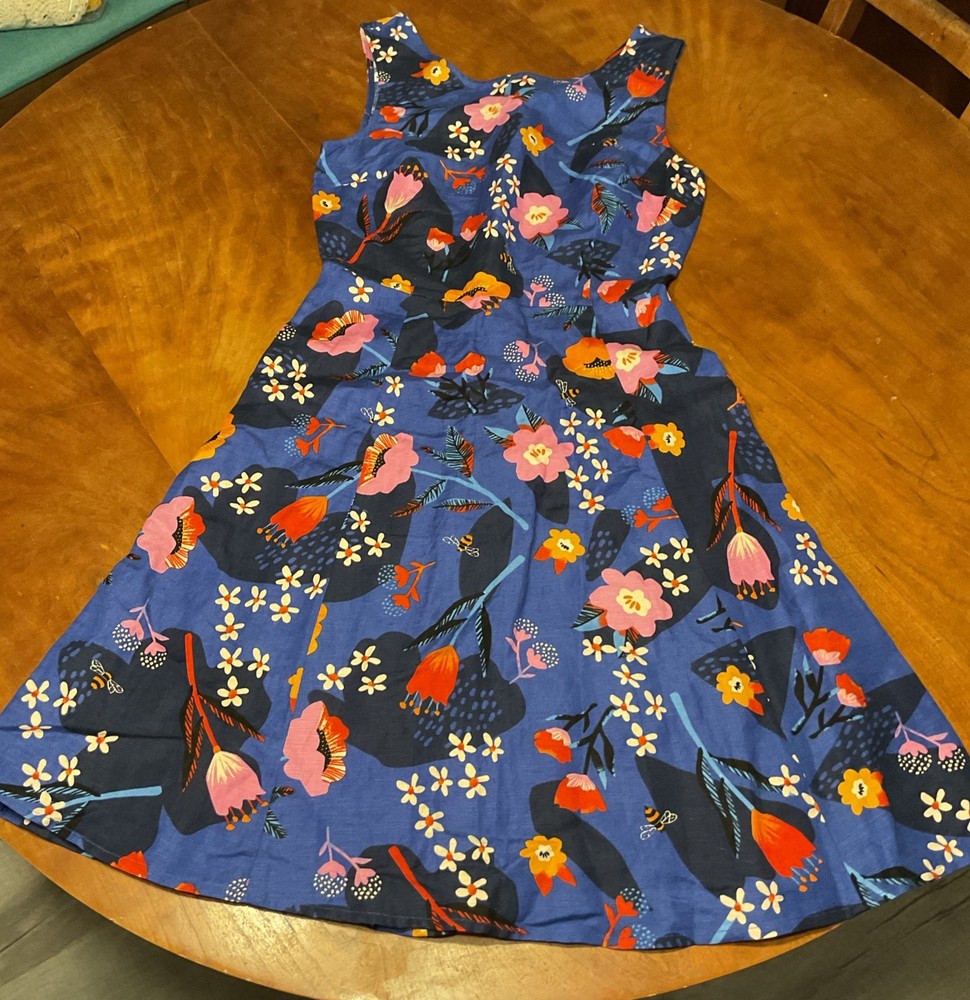 Princess Highway Size 6 Dress Floral & Bees, Linen Blend, Casual