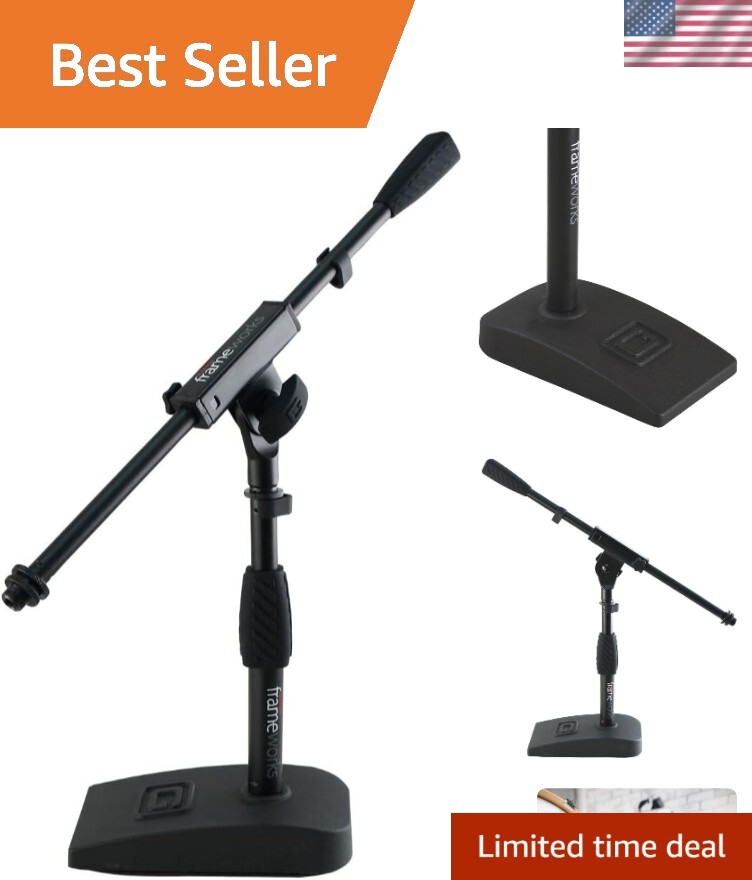 Frameworks Weighted Base Microphone Stand with Soft Grip Twist Clutch