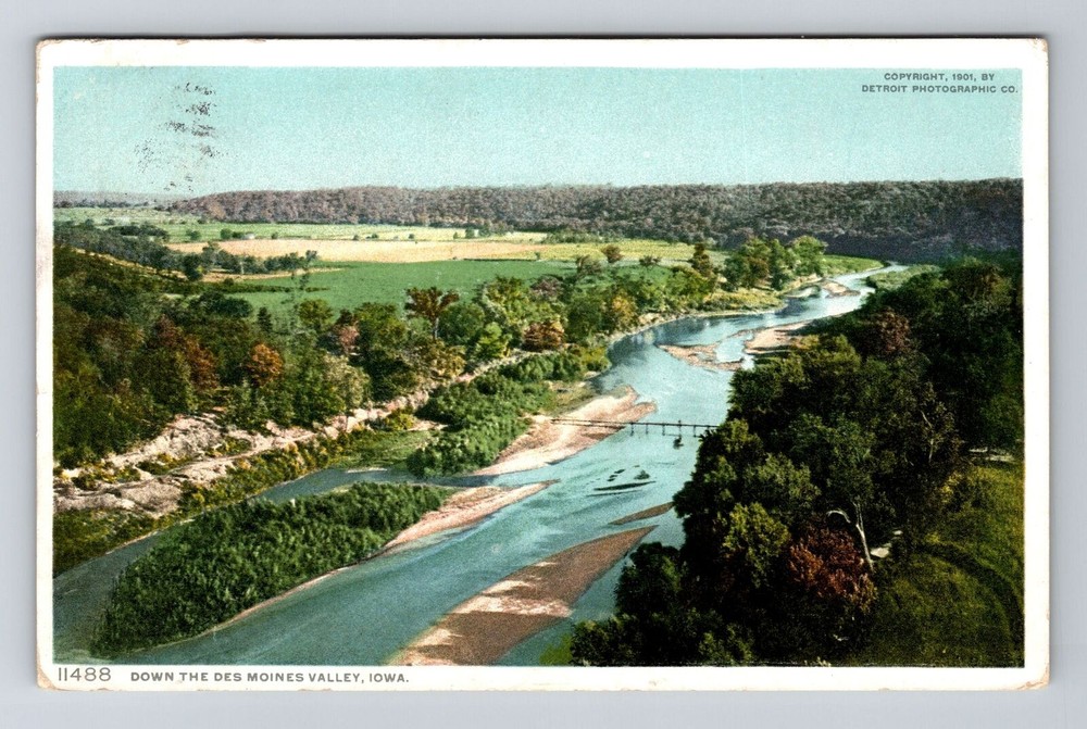 IA-Iowa, Down The Des Moines Valley, Vintage c1909 Postcard