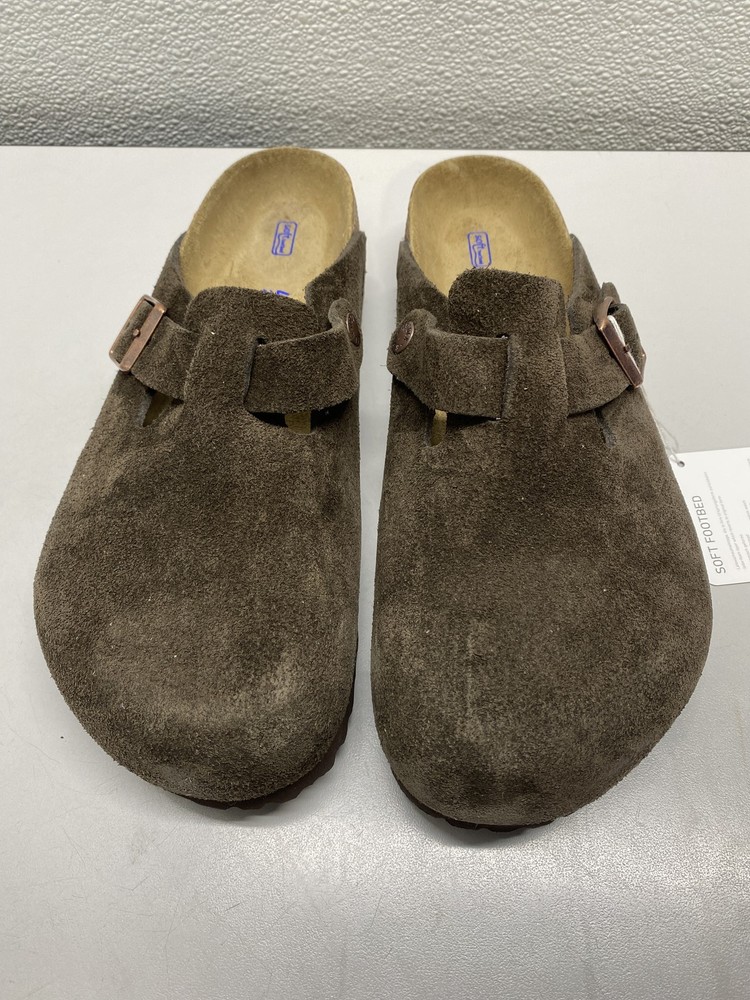 Birkenstock Mens Boston Soft Footbed Suede Leather Clogs Size 10 Mocca Brown