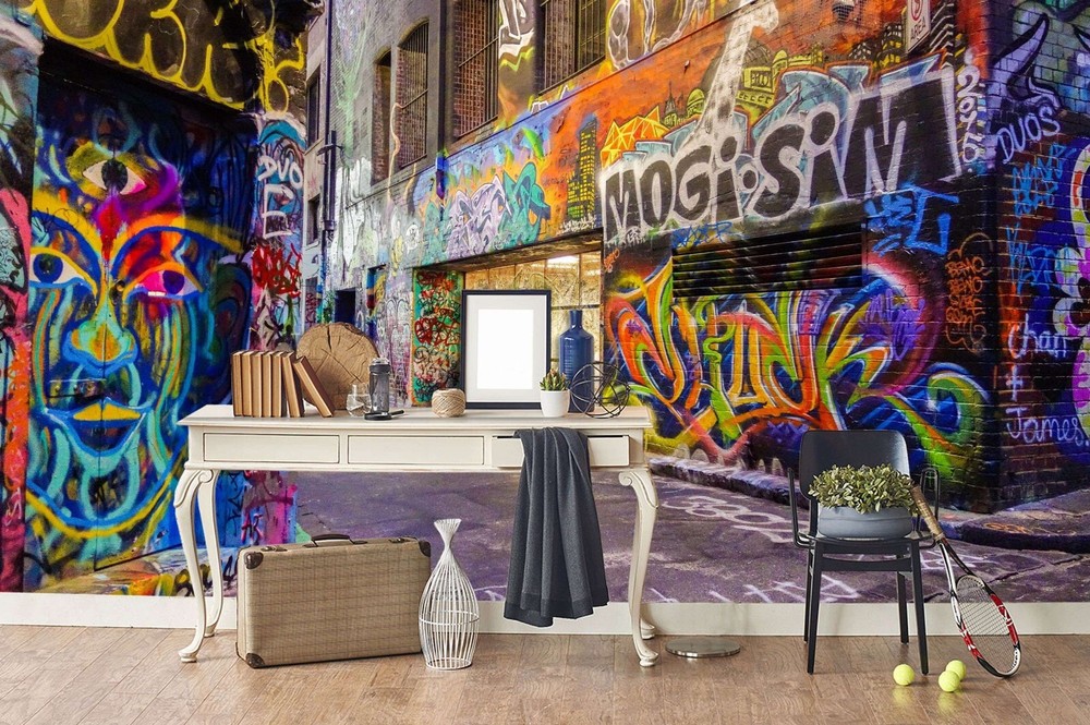 3D Abstract Street Graffiti Wall Murals Wallpaper Murals Wall Sticker-image