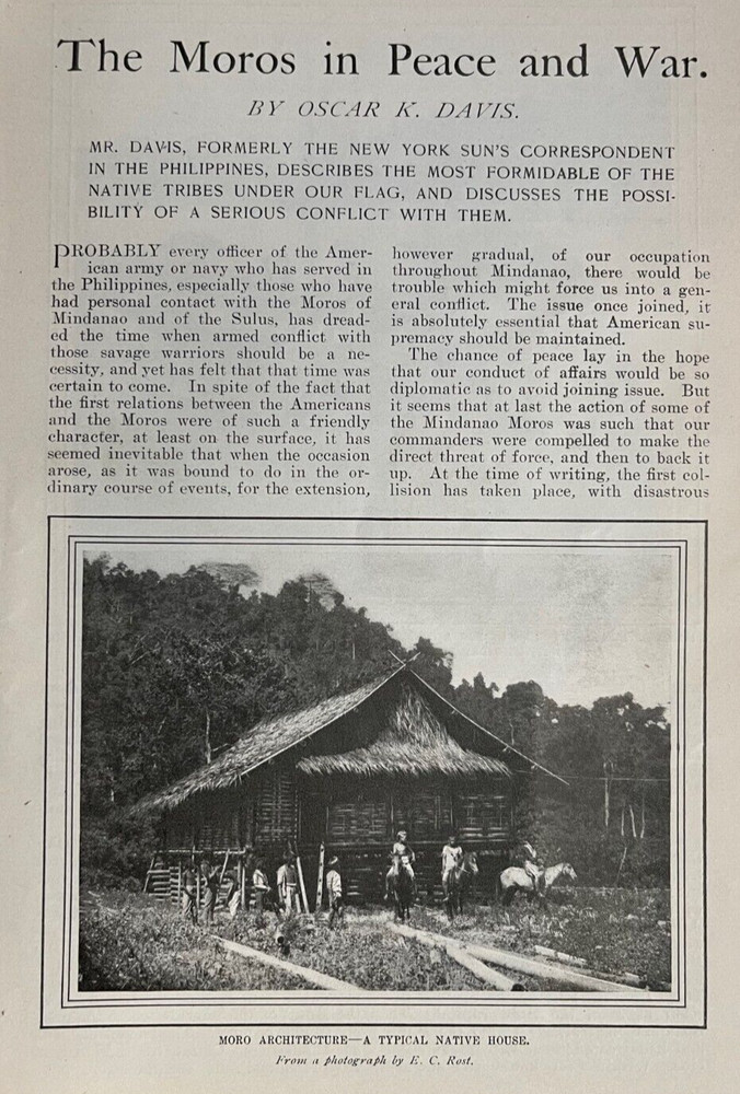 1902 Philippine Islands Moros in Peace and War Mindanao illustrated