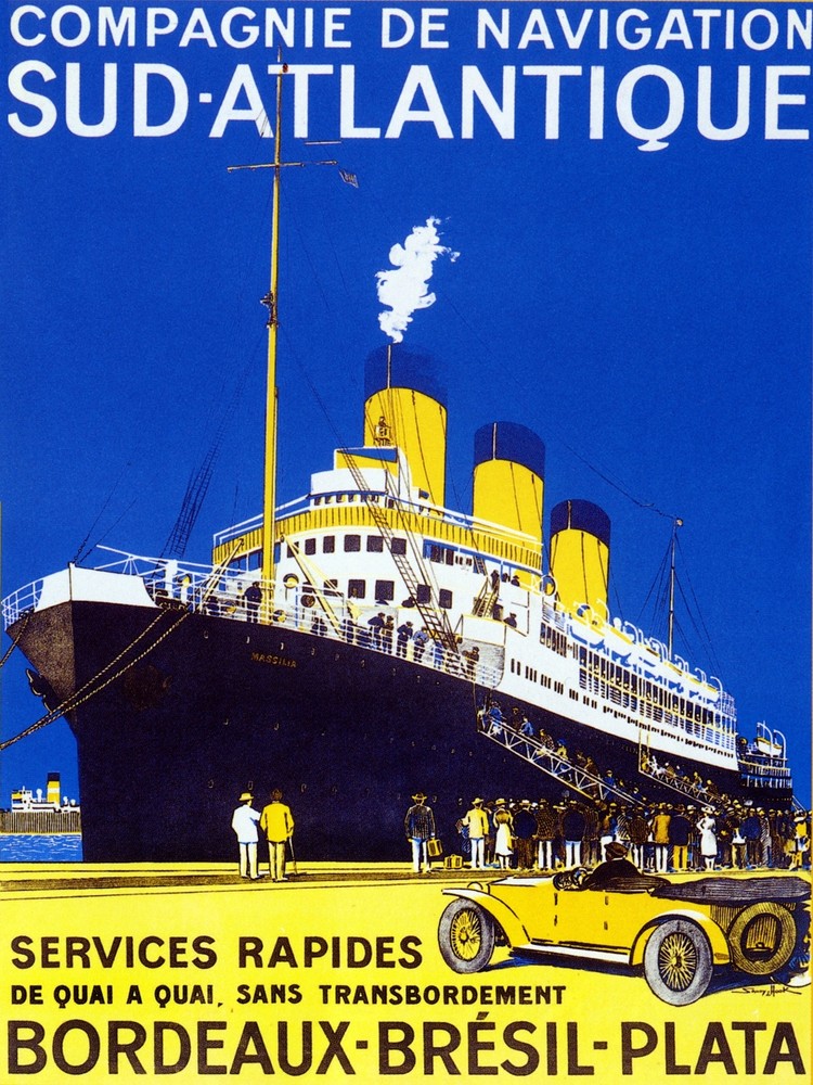 Decor South Atlantic Travel Poster. Fine Graphic Art Design. Home Wall Art. 2066