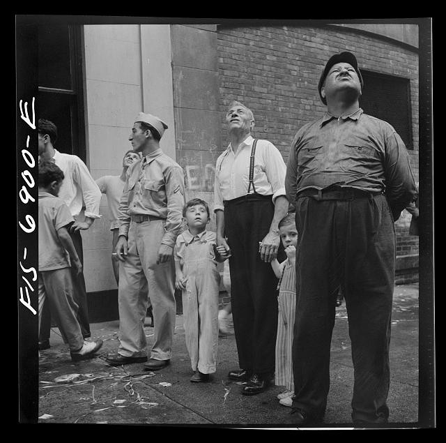 New York NY 1942 Italian-Americans Feast of San Rocco Flag Raising Rain