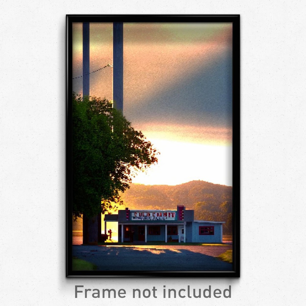 Pixel Art Poster - Cold County (8 Bit Psychedelic Trippy Weird Video Game Print)