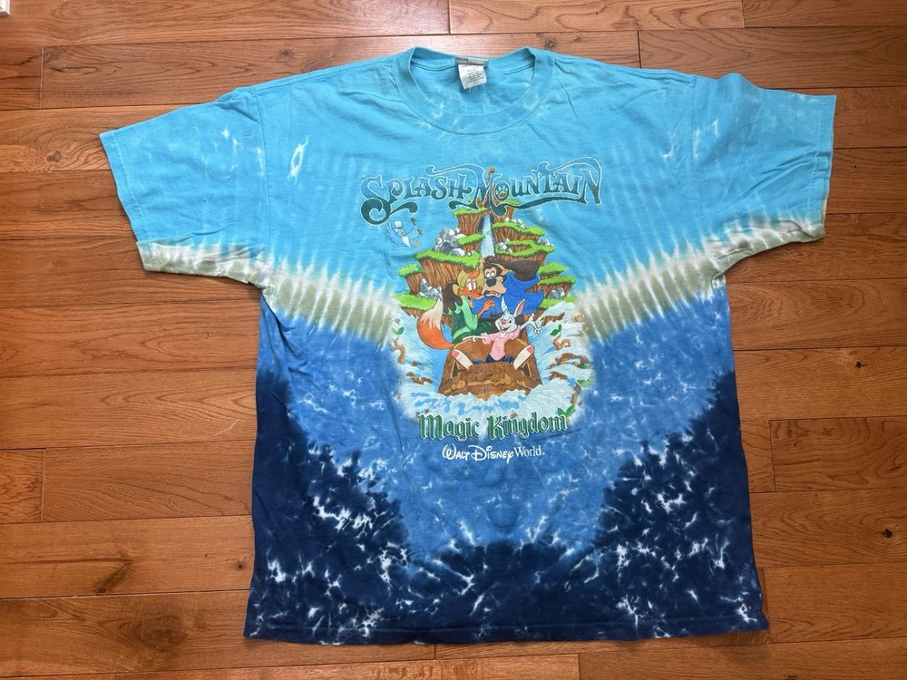 RARE Vintage Disney Magic Kingdom Splash Mountain T-Shirt Size L Brer Bear