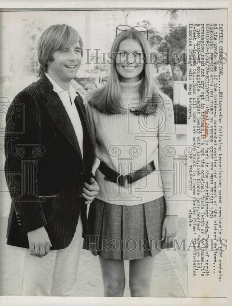 1970 Press Photo Maud Adams and Beau Bridges in 