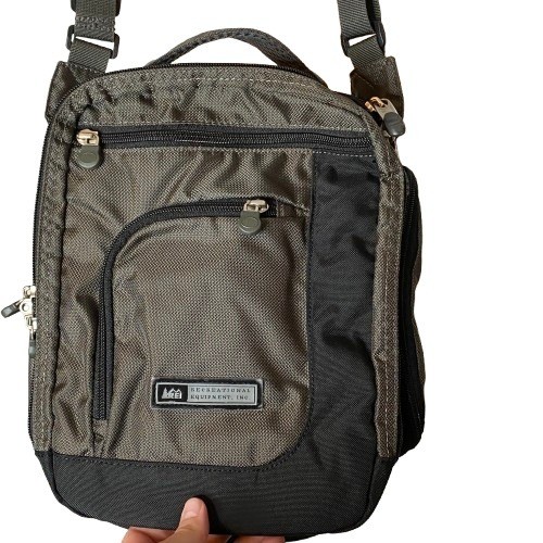 REI Unisex Crossbody Bag Gray Black Nylon Travel Organizer Outdoor Gorpcore
