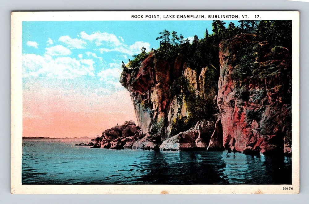 Burlington VT-Vermont, Rock Point, Lake Champlain, Vintage Postcard