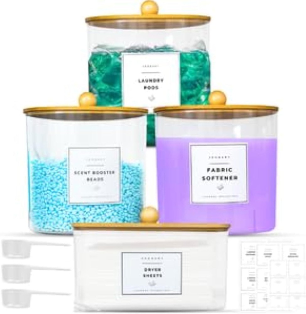 Laundry Detergent Dispenser Containers - 4 Pack Powder Clear