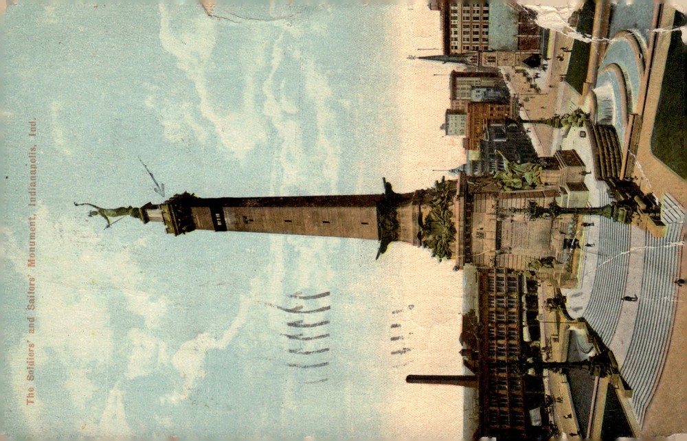 1910 Soldiers' and Sailors' Monument Indianapolis Indiana Americhrome Postcard