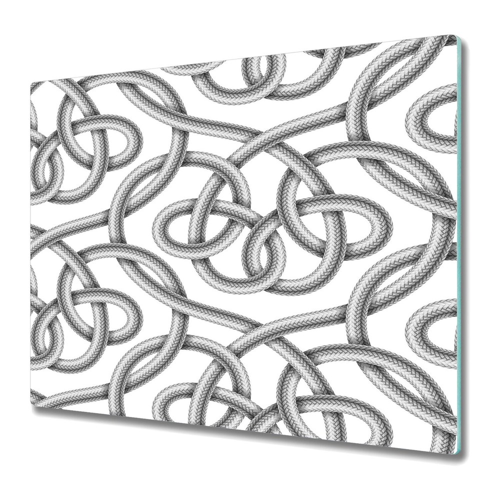 Glass Surface Protector Worktop saver Braided cable grey and white 60x52