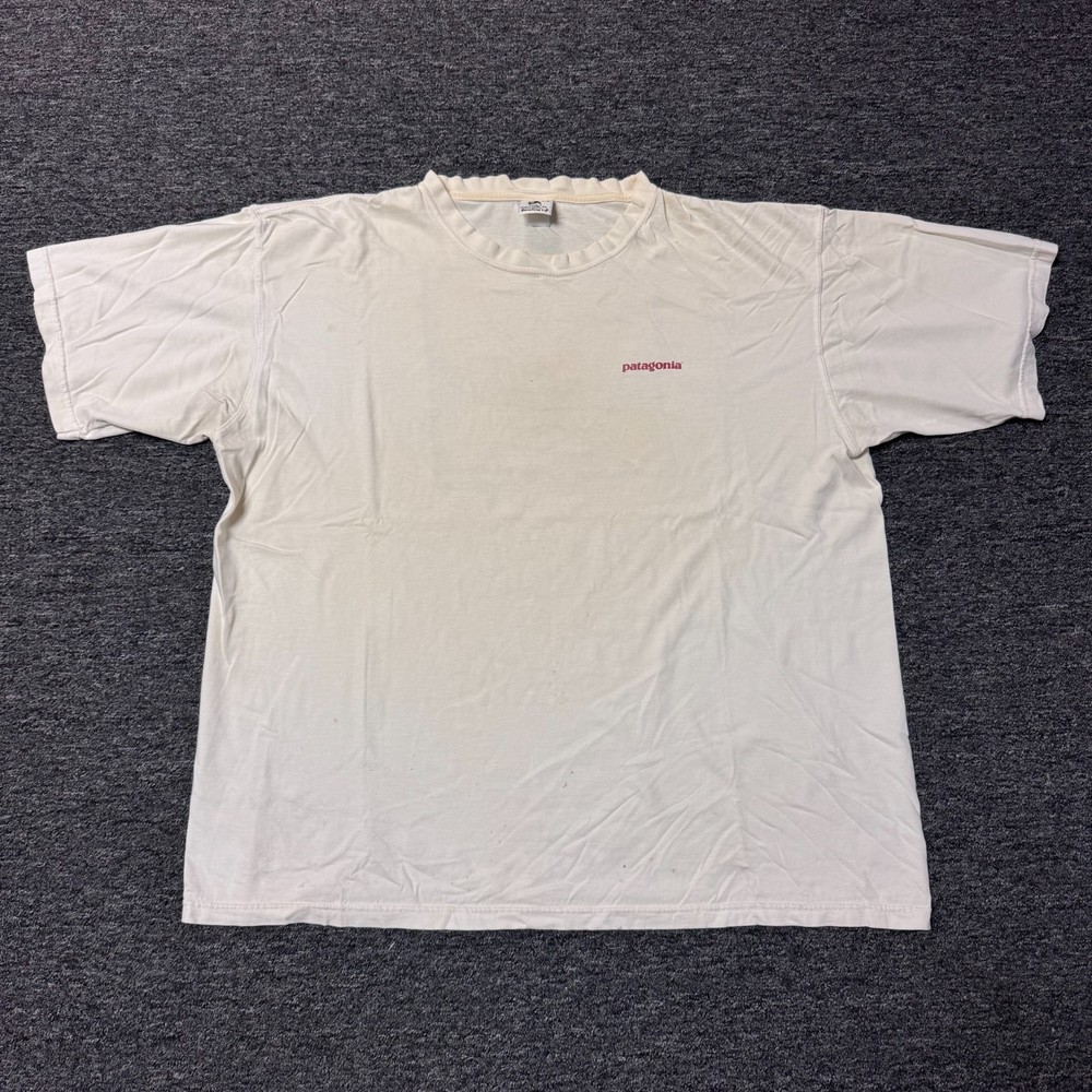 Vintage Patagonia Beneficial T's Organic Cotton T-Shirt Mens - Sz XL Cream