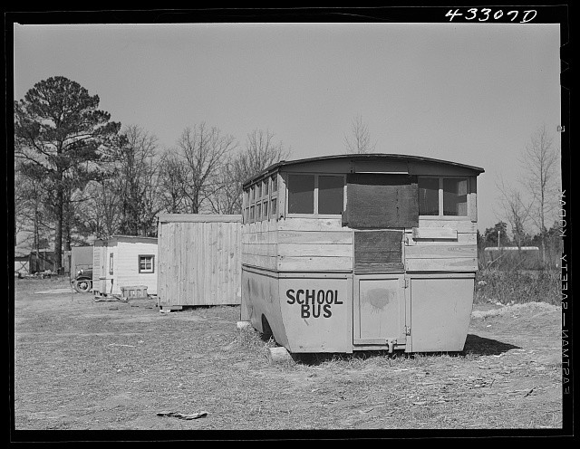 Photo:Fort Bragg North Carolina 1941 School Bus Settlement Workers
