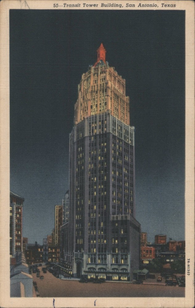 San Antonio, Texas TX Transit Tower Building Teich 1955 Victoria Postcard