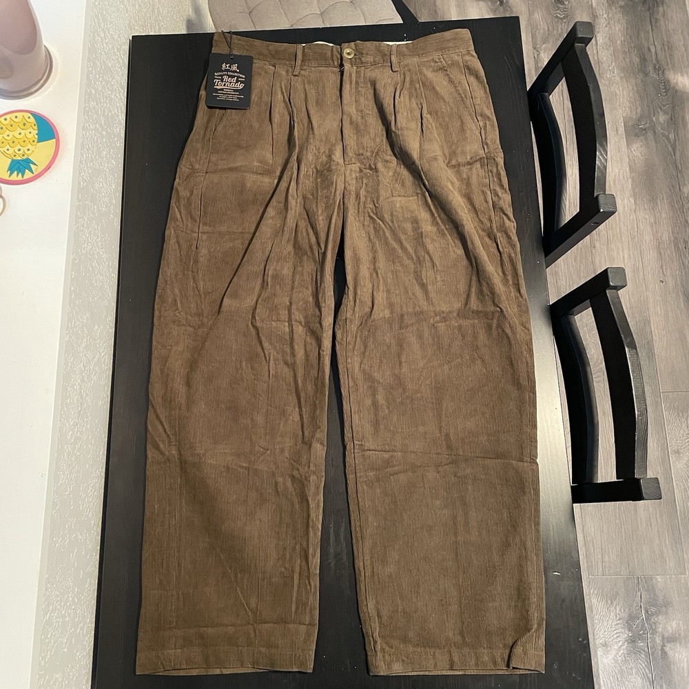 Red Tornado Men's Autumn/Winter Lumberjack Vintage Heavy Corduroy Work Pants