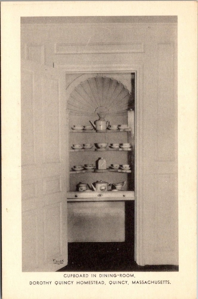 Dorothy Quincy Homestead Quincy MA Dining Room Cupboard Postcard