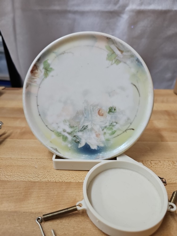 Antique Royal Rudolstadt Prussia Hand Painted Floral Tea Trivet Roses 6