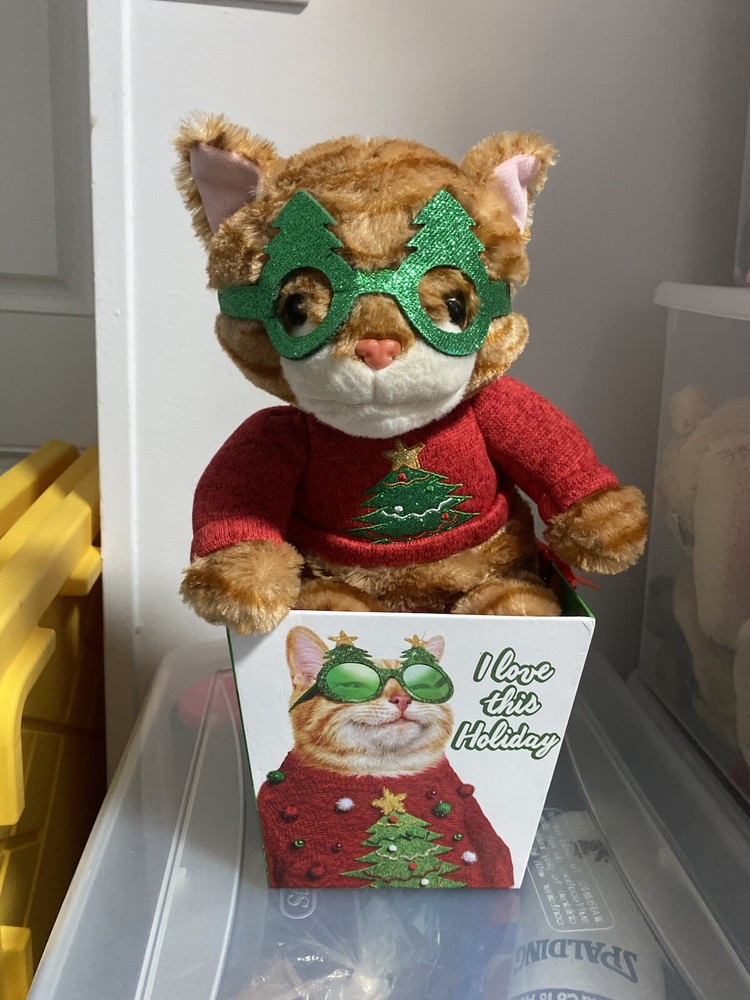 Ugly Christmas Sweater Cat I Love This Holiday Plush Stuffed Animal DanDee Xmas