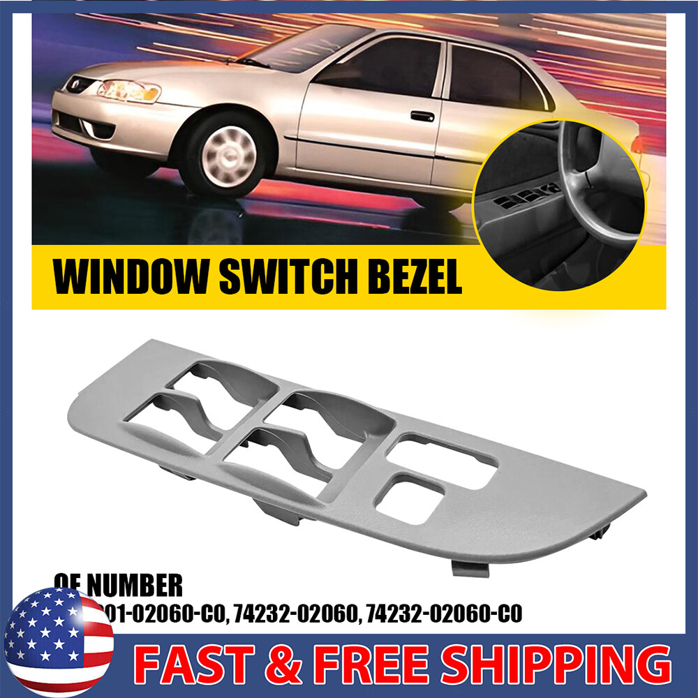 Driver Left Master Power Switch Window Bezel Trim Gray for 98-02 Toyota Corolla