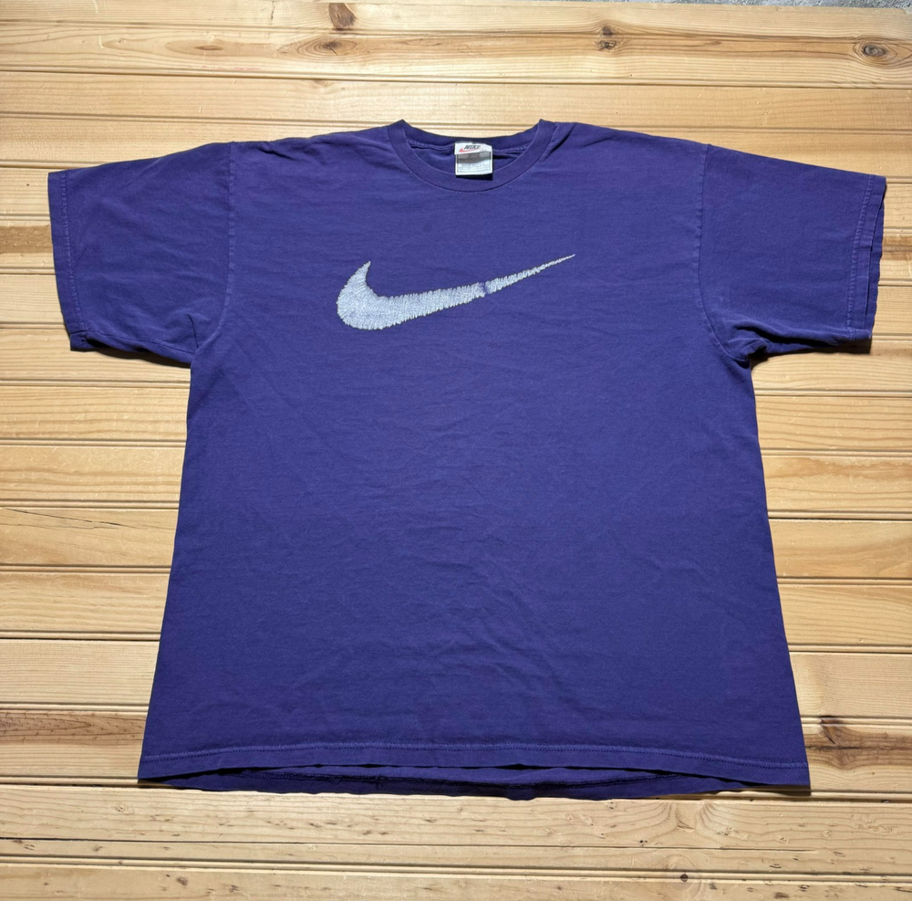 Vintage 90s Nike Sportswear Big Center Swoosh Crewneck Short Sleeve Shirt Large