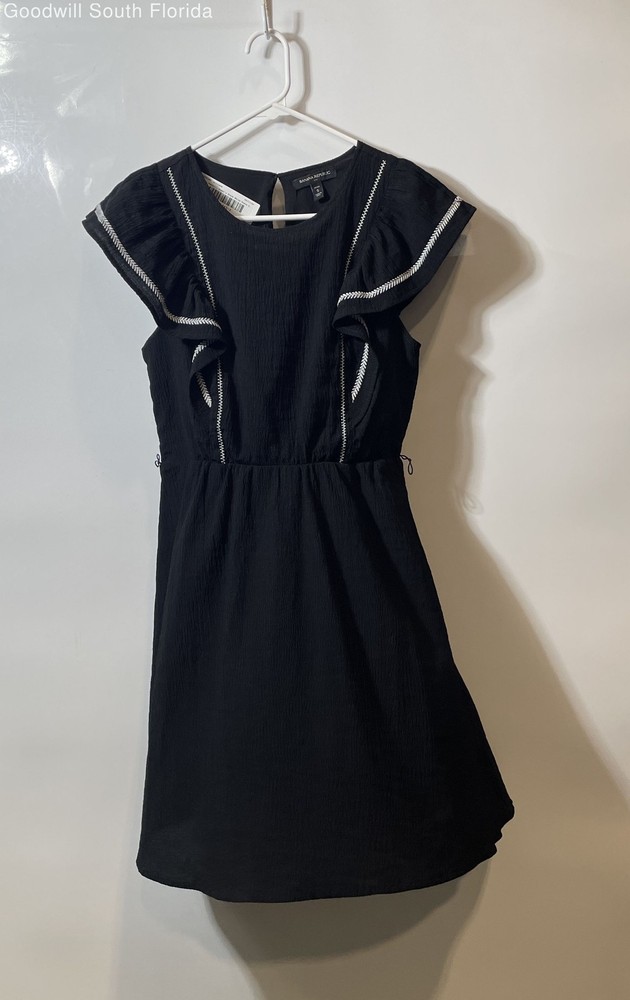 Banana Republic Womens Black White Round Neck Mini Dress Size Small