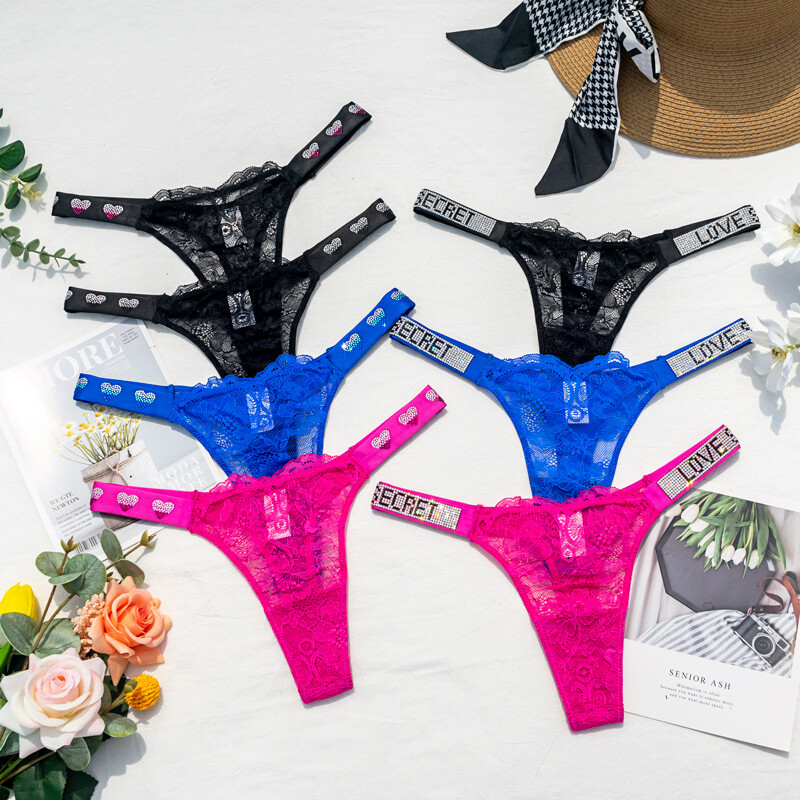 Female Underwear Low Rise See Through Underwear Thong Lace Seamless