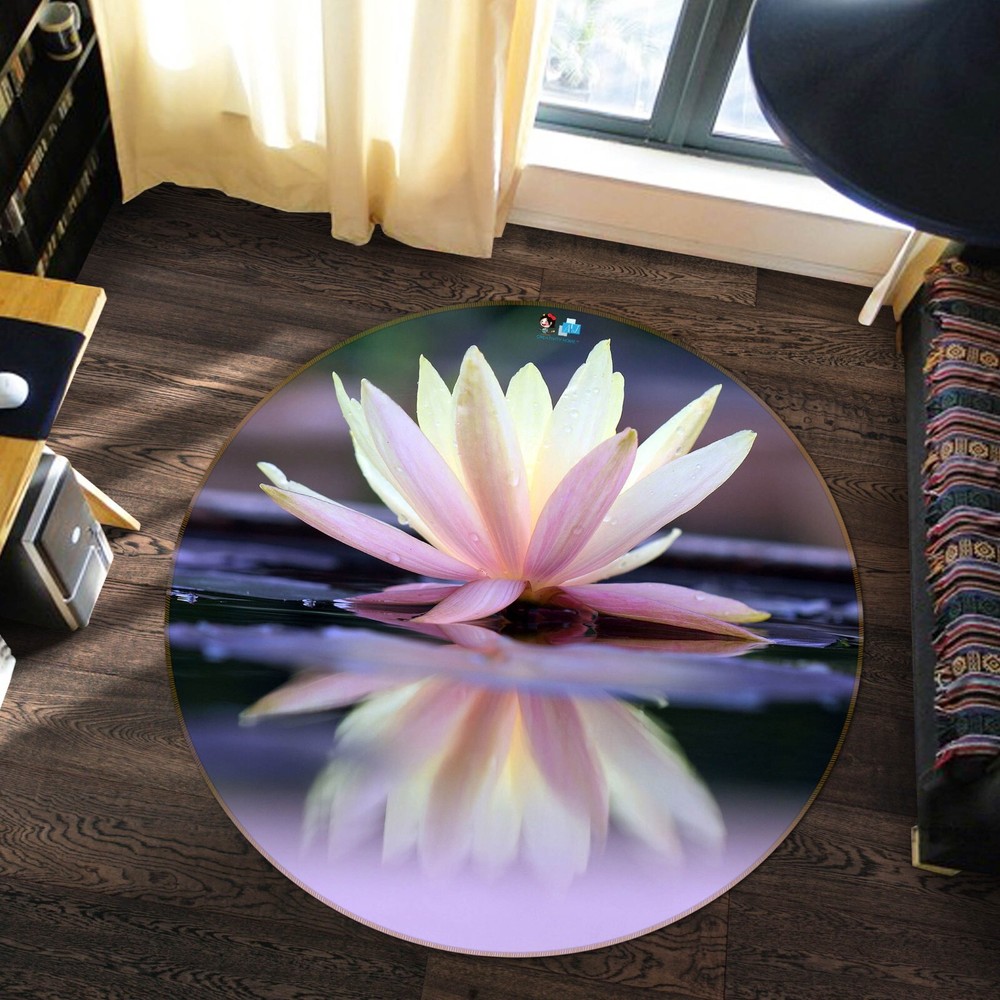 3D Water Lily Wish NBC494768 Game Rug Mat Elegant Photo Carpet Mat Romy