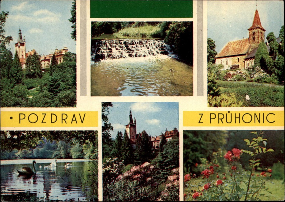 Pruhonice Bohemia Czech Republic vintage postcard b919