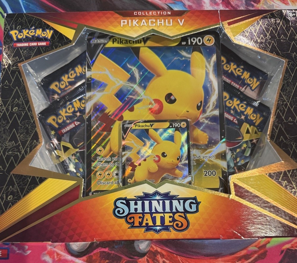 Pokemon Shining Fates Pikachu V Collection Box Factory Sealed